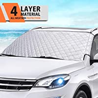 MATCC Protector de Parabrisas Cubierta de Nieve y de Sol Antihielo Funda de Parabrisa Universal para Coche